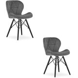 Brandless Stol LAGO Velvet - siva / črne noge x 2, (22030662) Cene