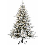  Umjetno božićno drvce s nogom 180 cm 300 LED lampica - Zelena i bijela 180 cm s LED svjetlima | shoptok.hr