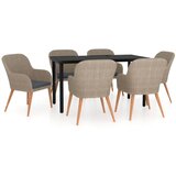  7-dijelni vrtni blagovaonski set s jastucima smeđi | Eponuda.com