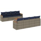 vidaXL 9-delni vrtni komplet sedežnih garnitur z blazinami siv poli ratan, (5000293182) | Shoptok.si