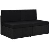  Modularni dvosjed od poliratana crni | shoptok.hr