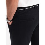 Ombre Men's knitted pants with elastic waistband - black | shoptok.hr