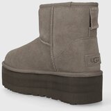 Ugg Čizme za snijeg od brušene kože Classic Mini Platform boja: siva, 1134991 | shoptok.hr