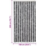  Zastor protiv muha sivo-crni 100 x 200 cm od šenila | shoptok.hr