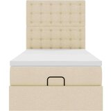 vidaXL Otomanski posteljni okvir z vzmetnico krem 80x200 cm blago, (21610431) | Shoptok.si