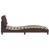  Posteljni okvir z LED brez vzmetnice temno rjav 100x200cm blago, (21791522) | Shoptok.si