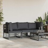 Vanjski namještaj s jastukom 3 Komad Crna i antracit Metal | shoptok.hr