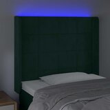  LED uzglavlje tamnozeleno 103x16x118/128 cm baršunasto | shoptok.hr
