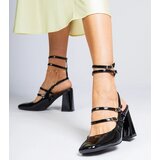 Gemre Black patent block heel pumps Ferida | Shoptok.si