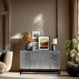 MID.YOU Široka Komoda Metallio, Črna, Srebrna | Shoptok.si