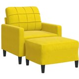 vidaXL Fotelja s tabureom žuta 60 cm baršunasta | shoptok.hr