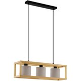 Eglo Viseća lampa GRANADOS 3xE27 77 cm crna/drvo/taupe 390108 | Eponuda.com