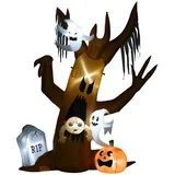 Napihljivo Halloween drevo z duhovi 2,4 m, LED osvetlitev, za zunanjo uporabo, (5000505106)