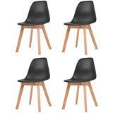 Furnova Jedilni stoli 4 kosi črna plastika, (21950318) | Shoptok.si