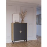 Marckeric Črna/v naravni barvi omarica v hrastovem dekorju 90x120 cm Nola – | Shoptok.si