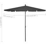  Vrtni suncobran sa šipkom 210 x 140 cm antracit | shoptok.hr