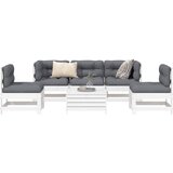 Maison Chic Seti vrtnega pohištva - Vrtna garnitura - Vrtni pohištvo set 6-delna bela trdna borovina, (21817672) | Shoptok.si