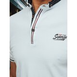 DStreet Koszulka męska polo z haftem biała | Shoptok.si