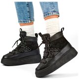primohurt Black snow boots with a cuff, insulated women's winter boots with a thick sole | shoptok.hr