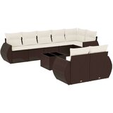  9-dijelni set vrtnih sofa s jastucima poliratan smeđi | shoptok.hr
