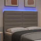  LED glava kreveta S LED lampica Sivo-smeđa 144 cm Poliester | shoptok.hr