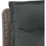  Dvosjedni vrtni sofa s jastucima u ratan izgledu PP Svjetlosiva | shoptok.hr