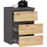 AKORD Cl3/40 Nočna Omarica, 3 Predali, Grafitno Siva/Hrast Artisan, (5000332042) | Shoptok.si