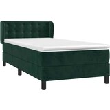 Box spring krevet s madracem tamnozeleni 90x190 cm baršunasti | shoptok.hr