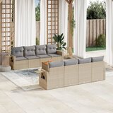  9-dijelni set vrtnih sofa s jastucima bež od poliratana 62 x 62 x 69 cm | shoptok.hr