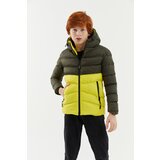 River Club Boys' Waterproof And Windproof Thick Lined Khaki-Yellow Hooded Coat. Cene'.'