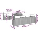  7-delni vrtni kavč set z blazinami Črna Poli ratan, (22092215) | Shoptok.si