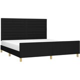  Posteljni okvir z vzglavjem črn 180x200 cm blago, (20905582) | Shoptok.si