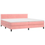  Box spring s madracem LED ružičasti 200x200cm baršunasti | shoptok.hr
