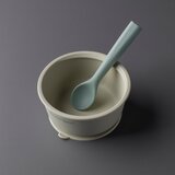 Tommee Tippee EasiStick™ Silicone Bowl & Spoon silikonska posoda s priseskom 4m+ Green 1 kos | Shoptok.si