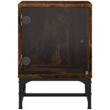  Noćni ormarići staklena vrata 2 kom boja hrasta 35 x 37 x 50 cm Smeđa | shoptok.hr