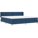  Postelja z vzmetnico z vzmetnico Modra 200 x 200 cm blago, (5000128616) | Shoptok.si