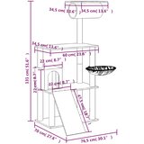  Penjalica za mačke sa stupovima za grebanje tamnosiva 131 cm | shoptok.hr
