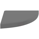  323913 Floating Corner Shelf High Gloss Grey 35x35x3,8 cm MDF | shoptok.hr