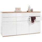 CARRYHOME komoda, hrast artisan, bela, visoki sijaj Cene