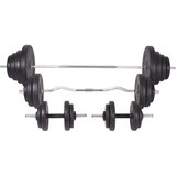  Klupa za vježbanje sa stalkom za utege i setom utega 120 kg | shoptok.hr