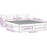  Krevetna konstrukcija Smeđa 180 x 200 cm Masivna borovina | shoptok.hr