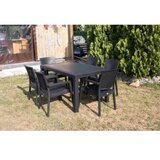  Bastenski set zeugma 6 stolice i sto 150x90 crna | ePonuda.com