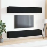  Set TV ormarića od 4 dijela za zidnu ugradnju crni hrast MDF | shoptok.hr
