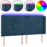  LED uzglavlje tamnoplavo 183 x 16 x 118/128 cm od tkanine | shoptok.hr