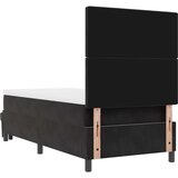 Box Škatlast postelja z blazino in klopjo Črna 100x200 cm Žamet | Shoptok.si