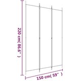 Sobna pregrada s 3 panela bijela 150 x 220 cm od tkanine | shoptok.hr