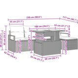vidaXL 6-dijelni set vrtnog kauča s jastučićima crni poli ratan, 2-sjedalna vrtna sofa s jastučićima crni poli ratan | shoptok.hr