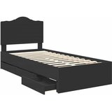  Krevetna konstrukcija Crna 100 x 200 cm Inženjersko Drvo | shoptok.hr
