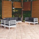 Maison Chic Seti vrtnega pohištva - Vrtna garnitura - Vrtni pohištvo set 7-delna z blazinami trdna borovina, (21803516) | Shoptok.si