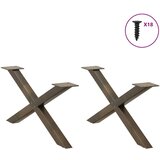  Noge za stolić X-oblika 2 kom prirodni čelik 70x(30-31)cm čelik | shoptok.hr